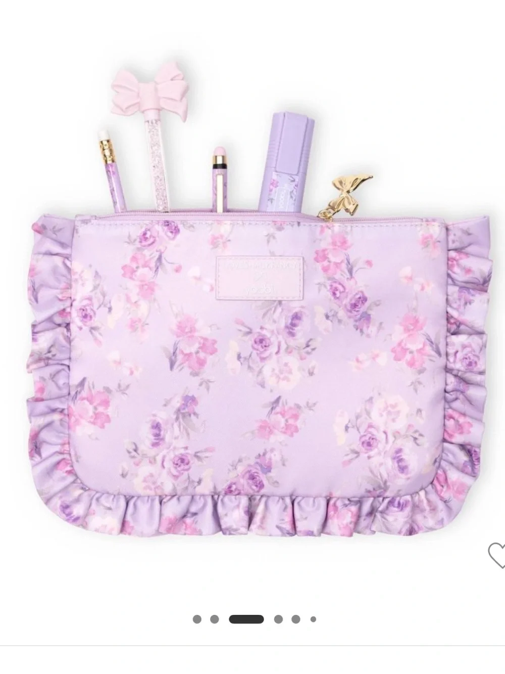 LoveShackFancy x Target Lavender Floral Ruffle Pouch!